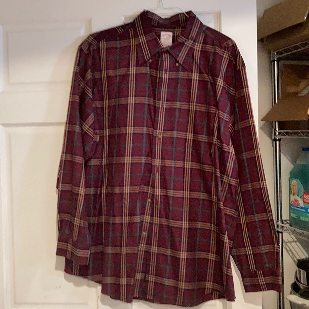 Red Plaid Long Sleeve Dress Shirt